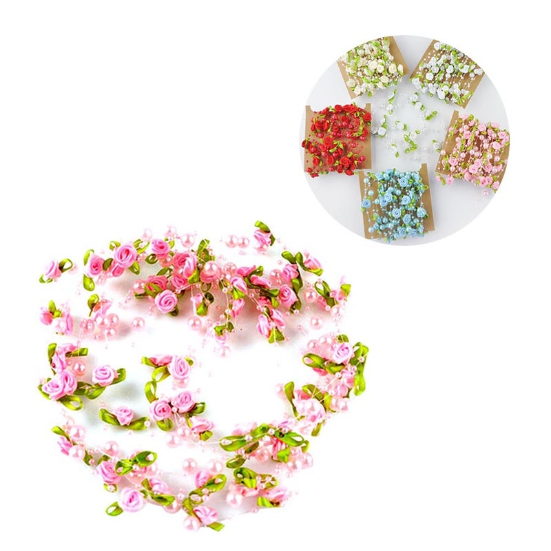 5M Beads Chain Fishing Line Artificial Rose Flower Garland Flowers Wedding Party Decoration ( ) - Image 3