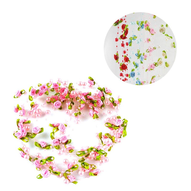 5M Beads Chain Fishing Line Artificial Rose Flower Garland Flowers Wedding Party Decoration ( ) - Image 5