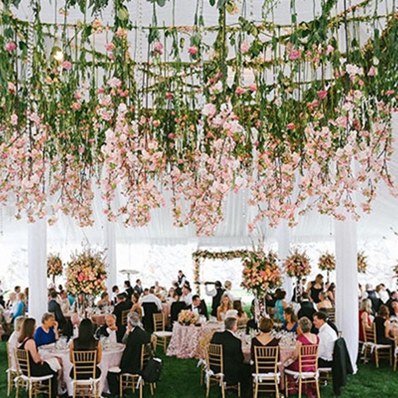 5M Beads Chain Fishing Line Artificial Rose Flower Garland Flowers Wedding Party Decoration ( ) - Image 4