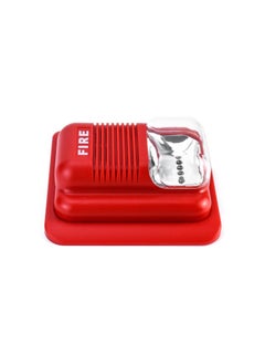Fire Alarm, 12 / 24V DC Wired Sound and Light Fire Alarm Warning Strobe Siren Horn, Sound Alarm Security System Sensor