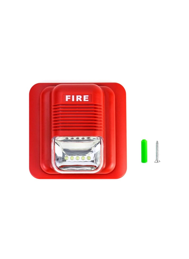 Generic - Fire Alarm, 12 / 24V DC Wired Sound and Light Fire Alarm Warning Strobe Siren Horn, Sound Alarm Security System Sensor - Image 1