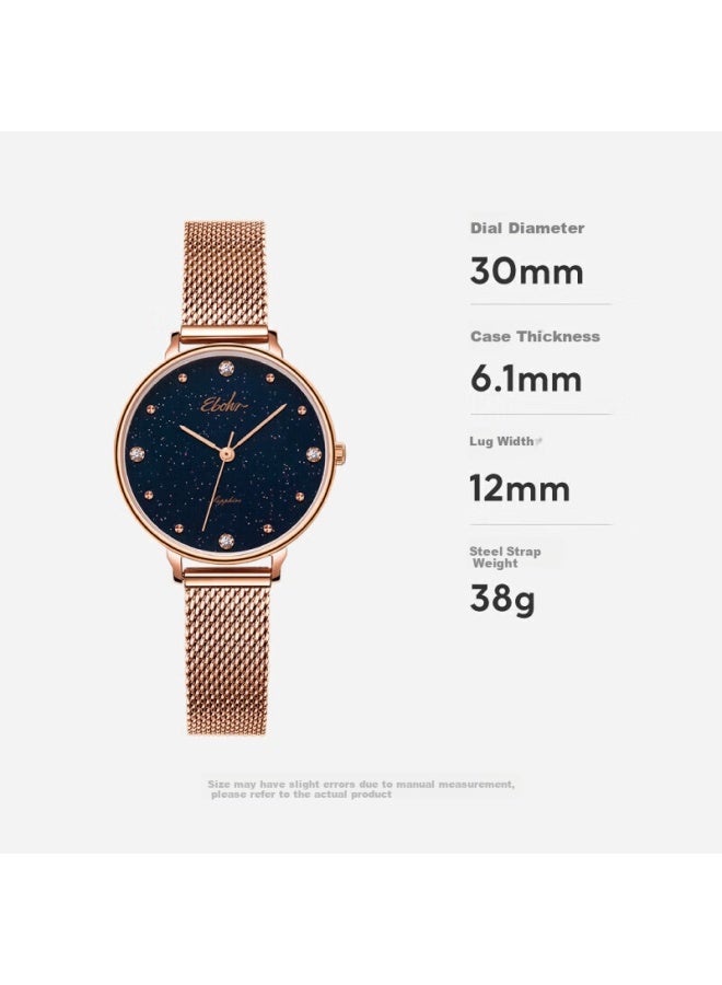 EBOHR Women'S Watch, Kanaman Tianxing Birthday Confession Gift, Woven Quartz Women'S Watch Gift Box 51500221, Gift For Women - Image 2