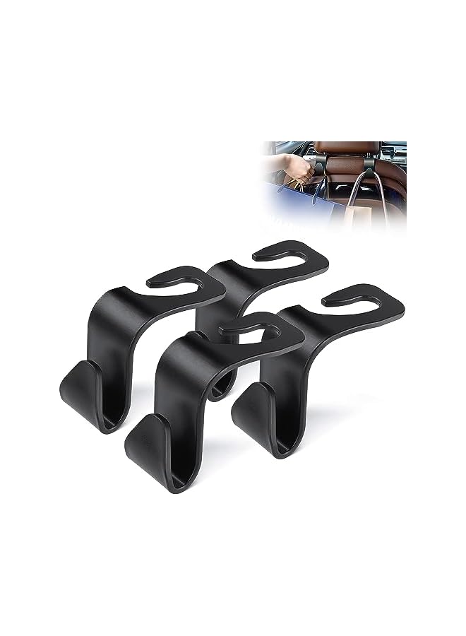 PROMASS Vehicle Car Backseat Headrest Hanger Storage Organizer-Strong and Deep Enough for Handbags, Purses, Coats, and Grocery Bags, Bottle Holder (4 Black) - Image 4
