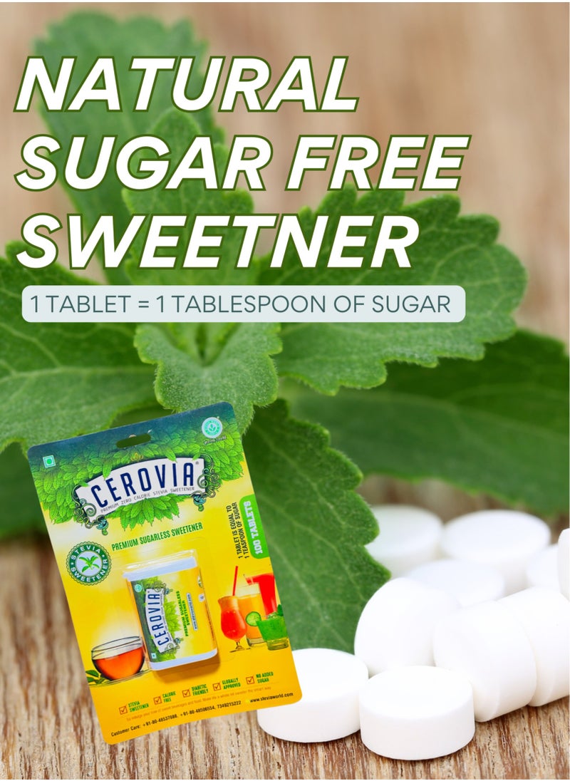 Cerovia CEROVIA - STEVIA 100 TABLETS (Premium Sugarless Sweetener-Sugar Free)  - Image 2