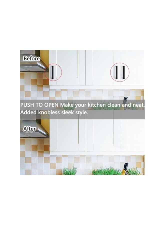 S-TOP Push to Open Door Latch Cabinet Hardware, 4 Pack Magnetic Push Latches with Lock for Hidden Doors, Heavy Duty Magnet Touch Release, White Pop-Out Drawer Pull (White) - Image 2