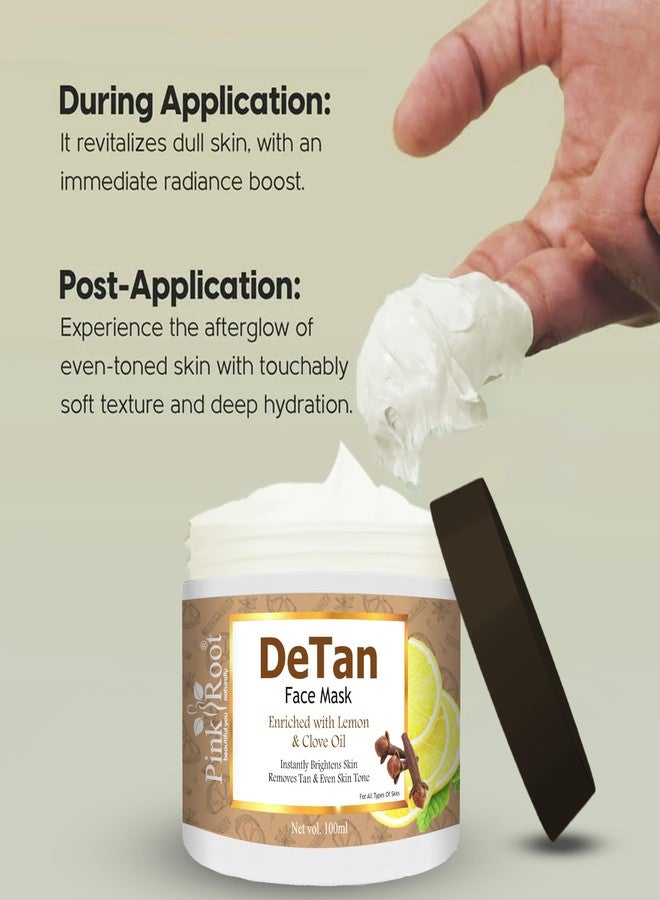 Pink Root Detan Face Mask 100gm, Helps in Tan Removal Whitening Depigmentation Oil Control, Acne & Fairness, Ubtan Glow Face Pack, Skin Brightening Face Pack, Used by All Types of Skin - Image 2