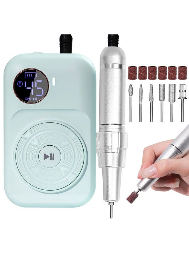 عام مثقاب أظافر كهربائي، يتميز بالضجيج المنخفض والحرارة المنخفضة والاهتزاز المنخفض، معدات محترفة لمثقاب الأكريليك مع 6 قطع مثقاب أظافر وحزام كاشط، مثالي لعمل الحمامات المنزلية والمناكير والبيديكير.