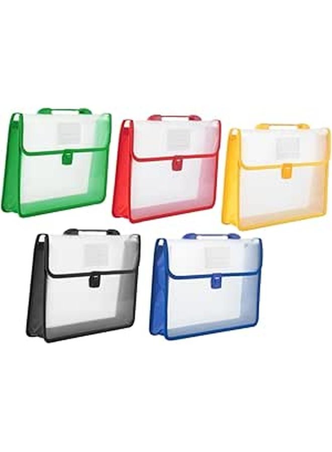 5pcs Large Capacity Vertical PP Document File Organizer Bags Multi Color For Office School Travel - Image 1