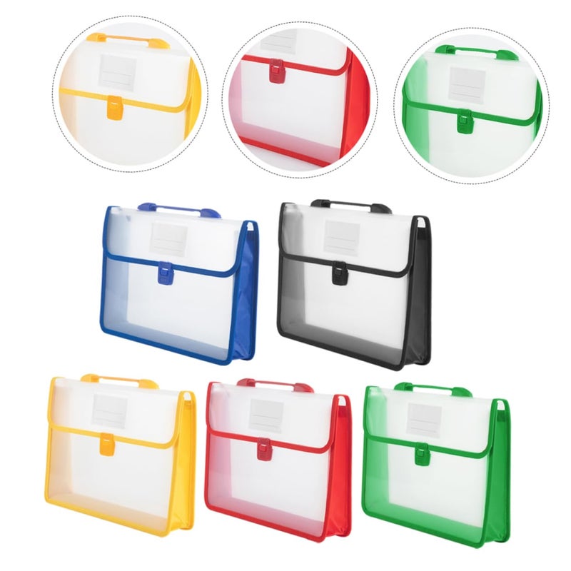 5pcs Large Capacity Vertical PP Document File Organizer Bags Multi Color For Office School Travel - Image 4