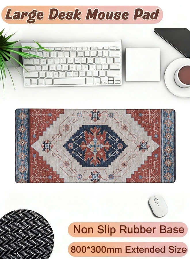 Gaming Mouse Pad, Waterproof Large Desk Mouse Pad, Keyboard Mousemat, Non-Slip Thick Rubber Desk Pad Mouse Pad, Desk Decoration Suitable for Gaming, Office, and Home Use 800 x 300 x 3mm - Image 1
