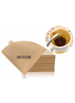 MIBRU Coffee Filter V60 Cone  2-4 Cups Size 02 Natural Unbleached Paper Pour Over Drippers 200pcs Set Of 2  - Image 1