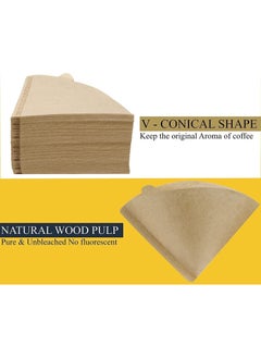 MIBRU Coffee Filter V60 Cone  2-4 Cups Size 02 Natural Unbleached Paper Pour Over Drippers 200pcs Set Of 2  - Image 2