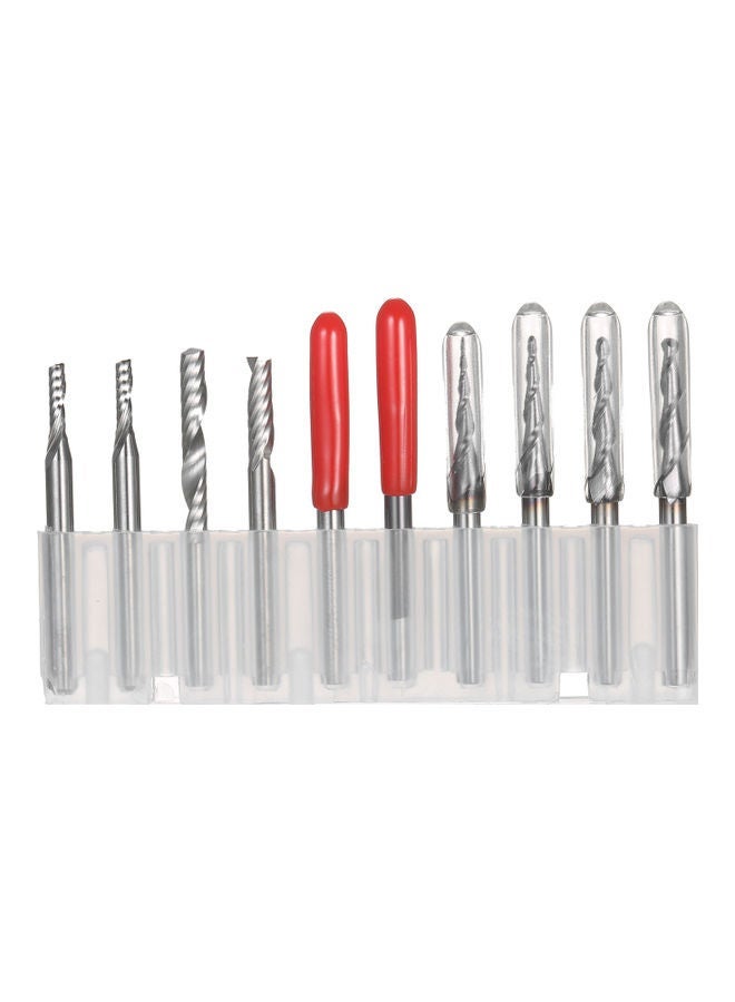 NIBEMINENT 10-Piece Drill Bit Tool Silver  - Image 1