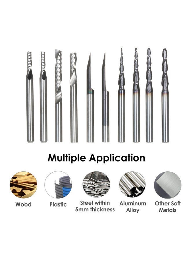 NIBEMINENT 10-Piece Drill Bit Tool Silver  - Image 5