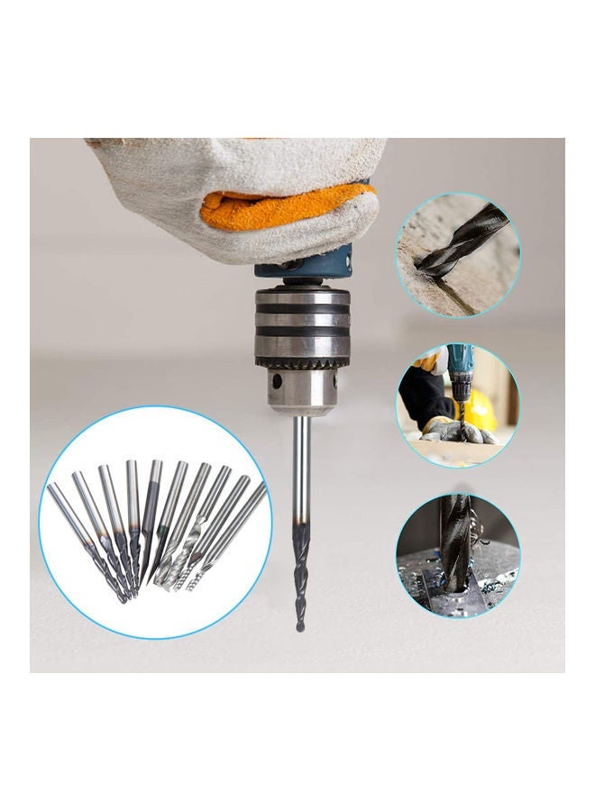 NIBEMINENT 10-Piece Drill Bit Tool Silver  - Image 2