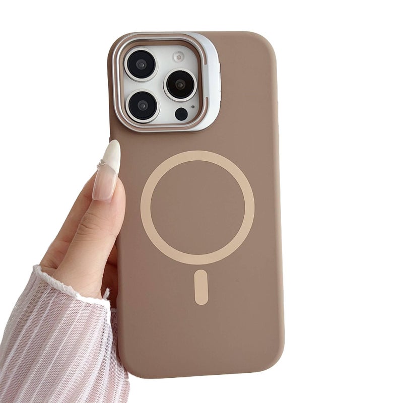 MS غطاء MagSafe بسيليكون لـ iPhone 15 / 15 Plus / 15 Pro / 15 Pro Max مع مغناطيس قوي وحامل قائم مع مقاوم للصدمات مع حماية من السقوط باللون Copper مغناطيسي بوظيفة حامل من السيليكون - Image 1