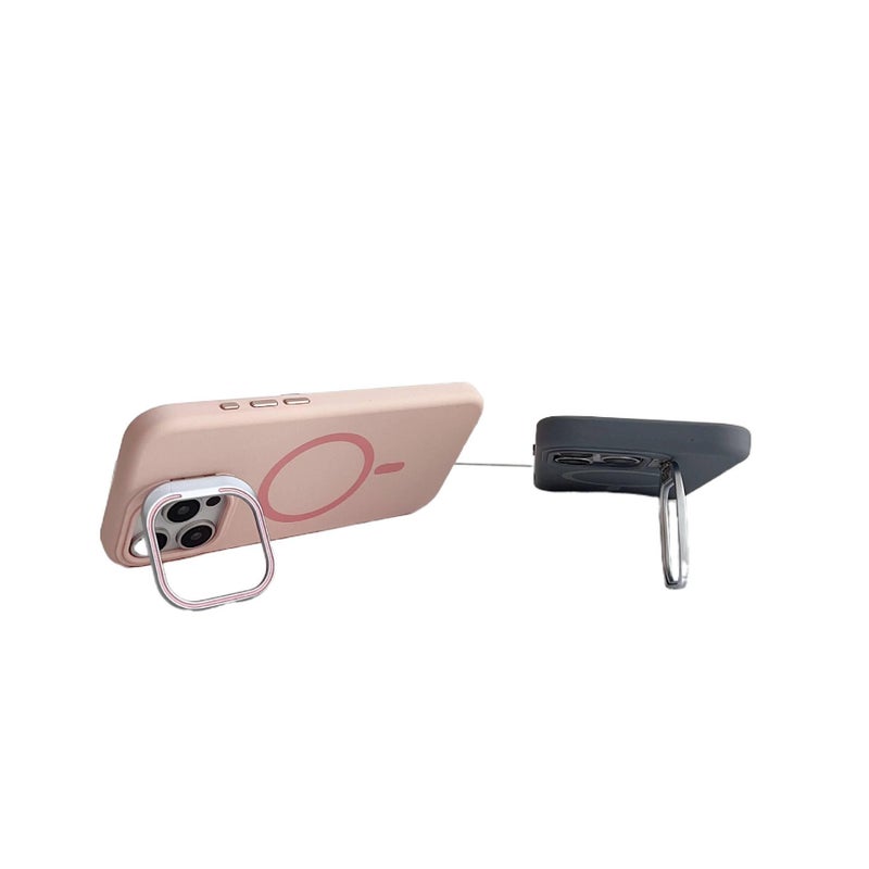 MS غطاء MagSafe بسيليكون لـ iPhone 15 / 15 Plus / 15 Pro / 15 Pro Max مع مغناطيس قوي وحامل قائم مع مقاوم للصدمات مع حماية من السقوط باللون Copper مغناطيسي بوظيفة حامل من السيليكون - Image 5
