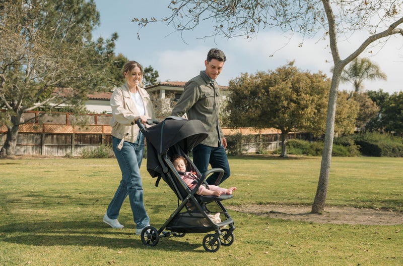 Inglesina Quid³ Stroller, Cosmic Black - Compact Reclining Travel Stroller for Baby & Toddler 0-55 lbs, One Hand fold, Car seat Compatible, Airplane Overhead, Lightweight, Foldable, XL UPF 50+ Canopy - Image 3