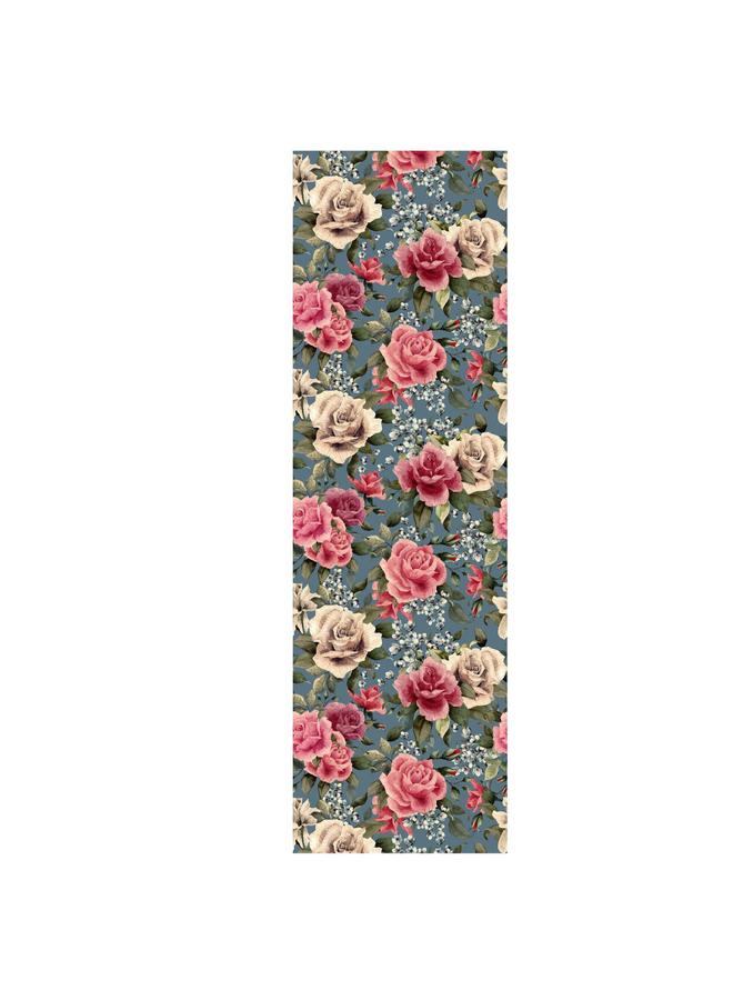 الأزرق جي دبليو حبر سميك زهرة خضراء سلسلة خلفية غير ملحومة مقاومة للماء ومقاومة للبقع جدار خلفية RW081-100 - Image 1