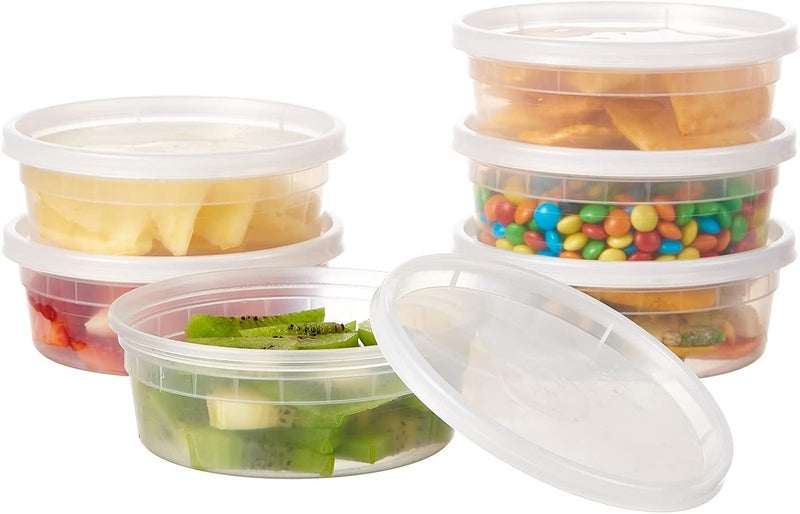 FULING [240Set-8oz] Plastic Deli Food Storage Containers With Lids Disposable Clear Small Togo Jars Bowls For Soup, Meal Prep, Slime | BPA Free | Stackable | Leakproof | Microwave | Dishwasher | Freezer Safe - Image 1