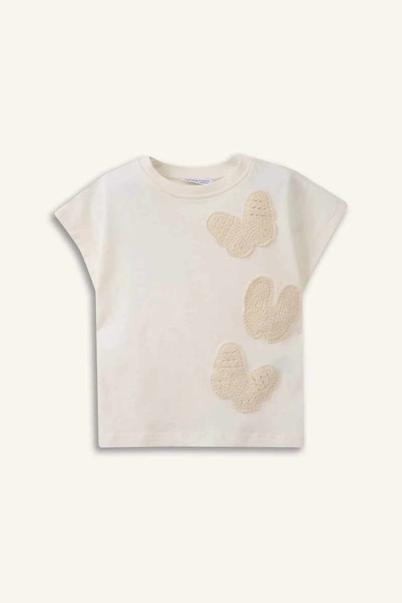 ديفاكتو Baby Girl Regular Fit 3D Short Sleeve T-Shirt