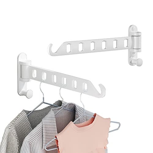 JOOM Laundry Drying Rack Wall Mounted Clothes Drying Rack Clothes Hanger White - Image 1