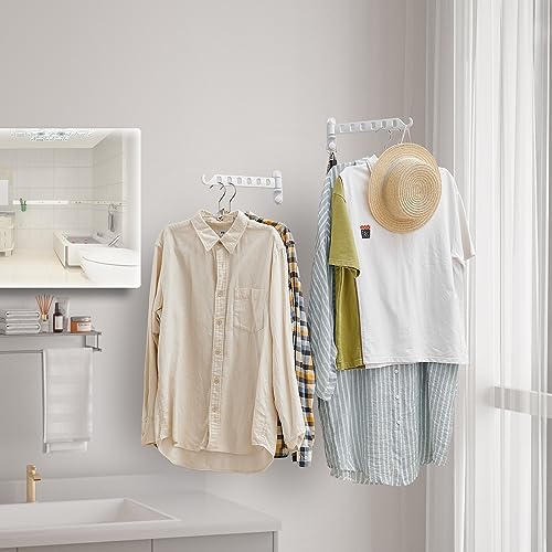 JOOM Laundry Drying Rack Wall Mounted Clothes Drying Rack Clothes Hanger White - Image 3