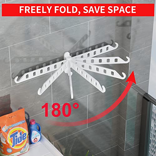 JOOM Laundry Drying Rack Wall Mounted Clothes Drying Rack Clothes Hanger White - Image 5