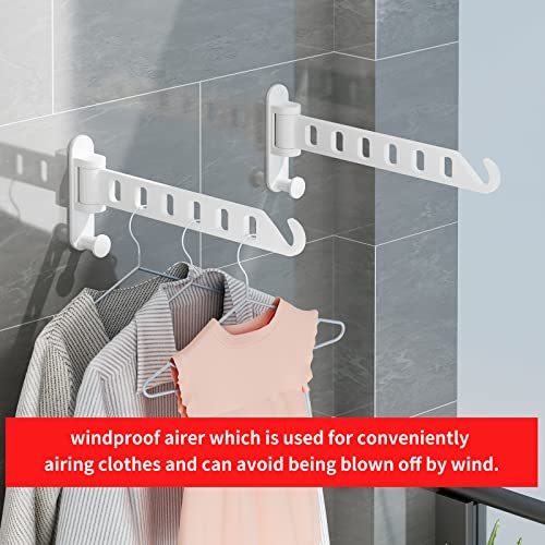 JOOM Laundry Drying Rack Wall Mounted Clothes Drying Rack Clothes Hanger White - Image 4