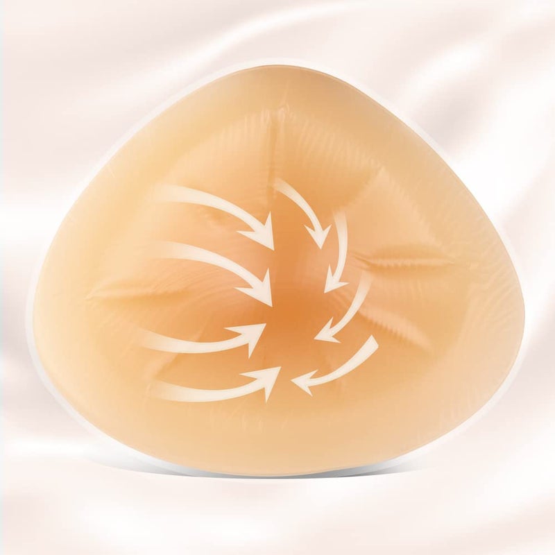 ONEFENG Triangle Silicone Breast Form Mastectomy Prosthesis Concave Bra Enhancer Inserts (1 Piece) - Image 5
