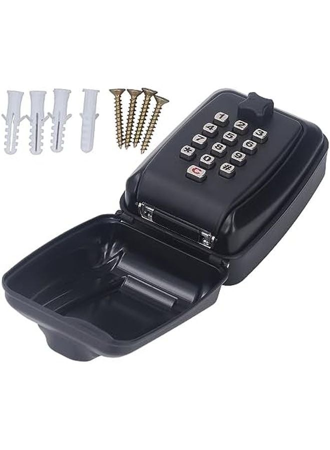 Wall Mounted Combination Key Lock Box Large Capacity Black 12 Digit Password Storage - Image 2