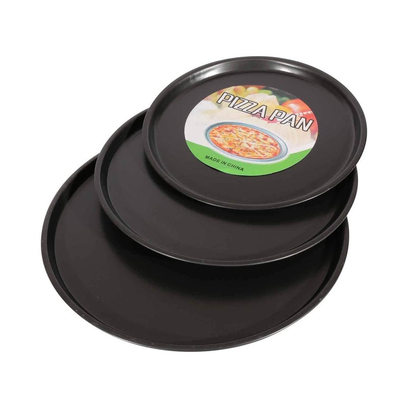 Generic Pizza Molds Set (30 cm, 27 cm, 23 cm) - Black, Mixed Material, Round Shape