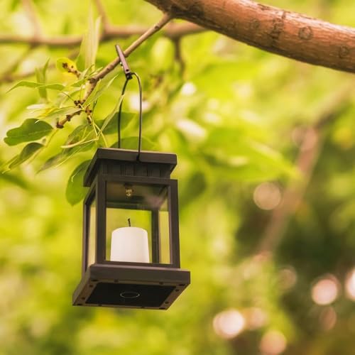 SOLPEX Solar Lanterns Outdoor Waterproof, 8 Pack Solar Lights Outdoor LED Hanging Lantern Lights, Candle Effect Decorative Lights with Stakes for Outside, Garden, Patio, Porch, Yard, Pathway - Image 1