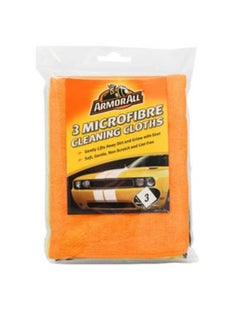 ARMOR ALL Microfibre Cleaning Cloths (3 Units), Gently Lifts Away Grime And Grease  - Image 1