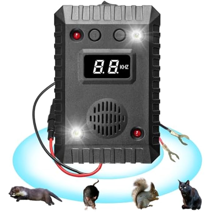 rayihni Ultrasonic Mice Repeller for Mice, Ultrasonic Mice Repeller for Cars with Flash, Cat Repellent, Anti Martor Pigeon Repeller for Insects, Mosquitoes, Cockroaches, Bedbugs, Spiders - Image 2