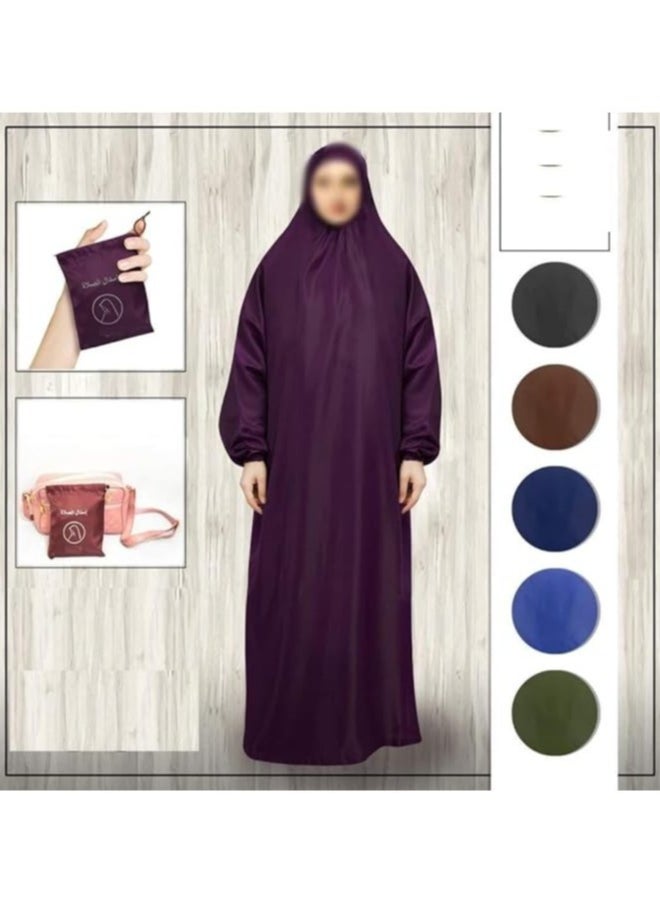 سندس اسدال صلاة محمول مقاوم للماء خامة ووتر بروف مع جراب صغير (الوان متنوعة)  - Image 1