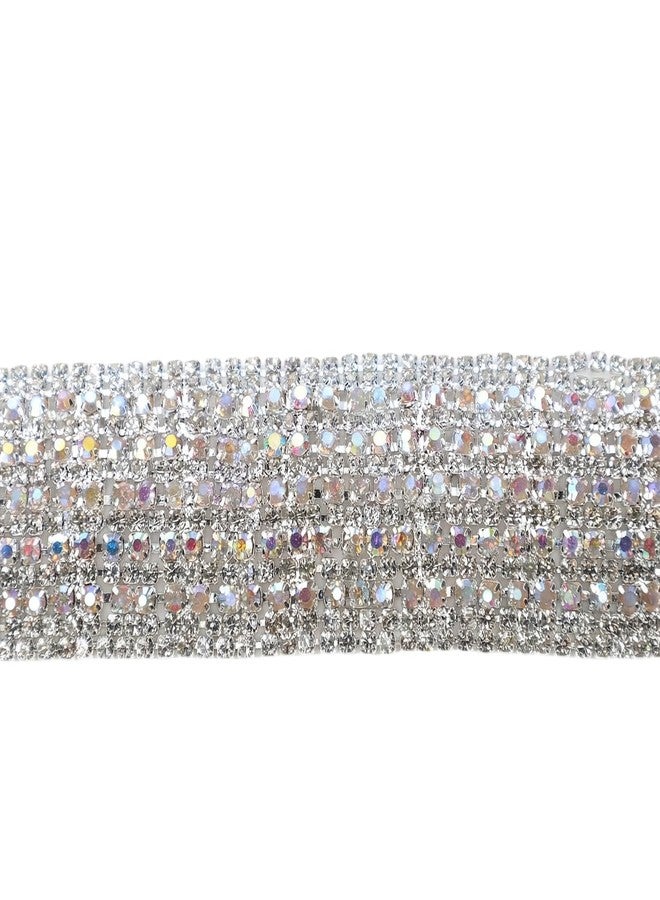 Ylucky Sparkly Rhinestone Necktie Necklace Glitter Crystal Collar Choker Women Wedding Bridal Neck Tie Evening Party Scarf (A-9.5") - Image 5