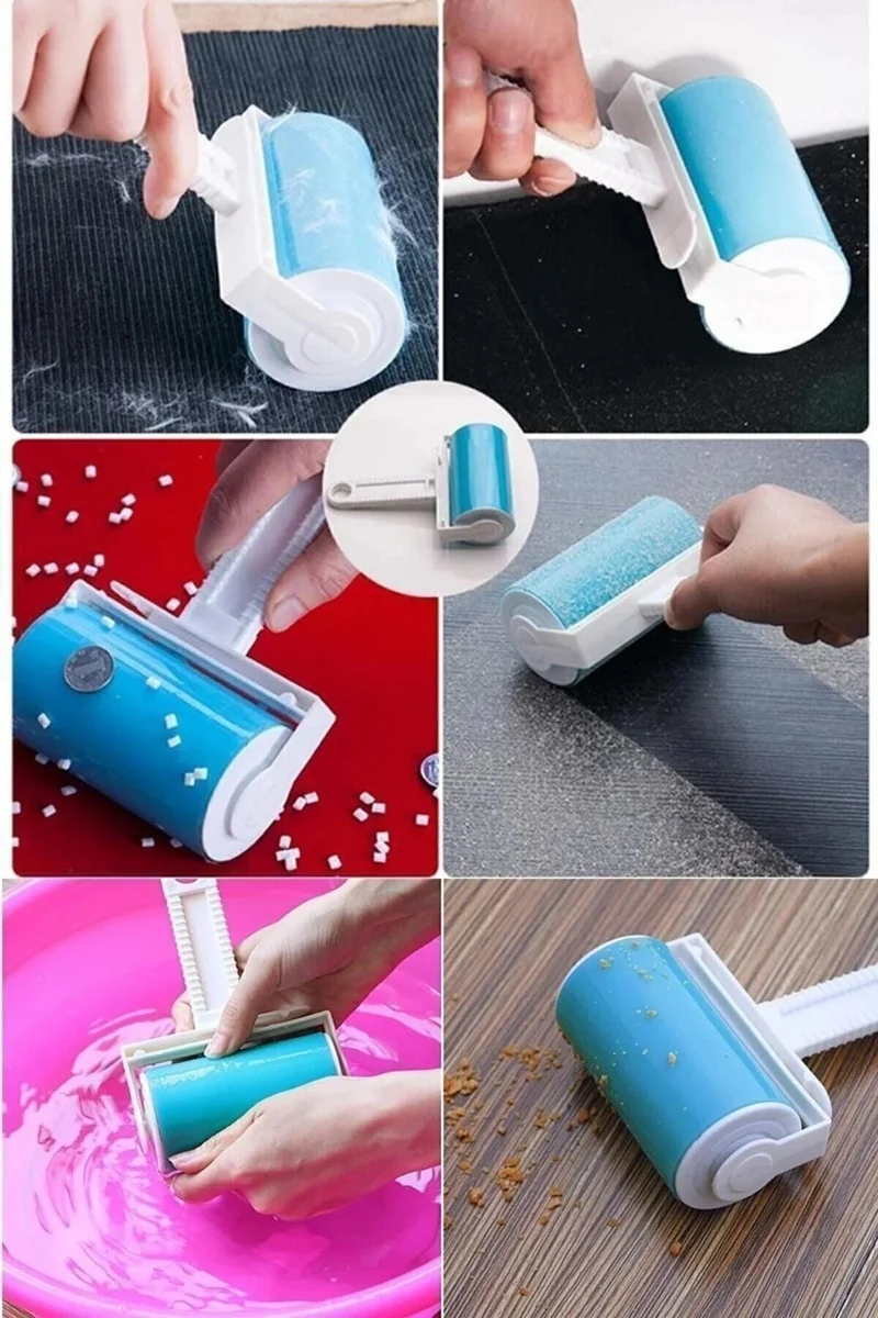 موبي Cat Dog Hair Cleaner with Chamber Bristle Dust Collector + Blue Washable Hair Removal Roller