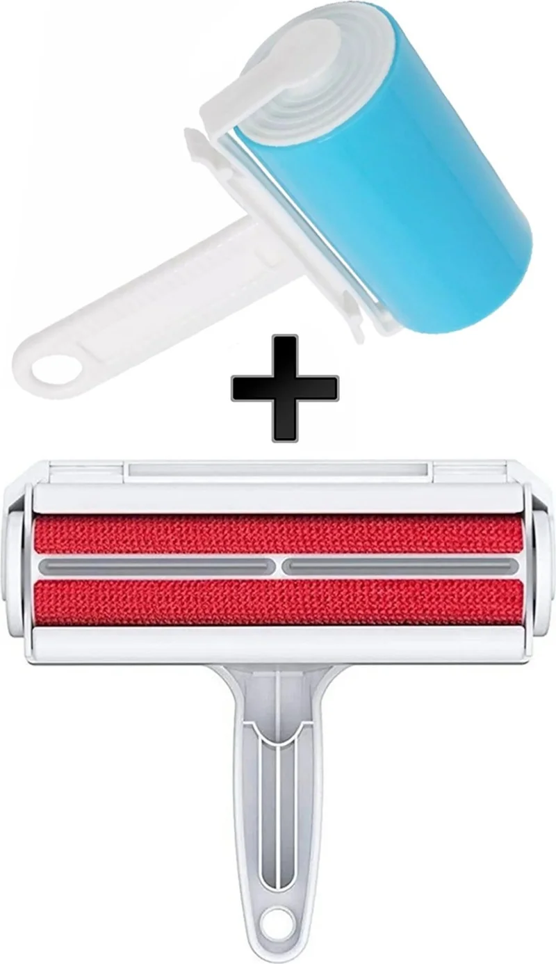 موبي Cat Dog Hair Cleaner with Chamber Bristle Dust Collector + Blue Washable Hair Removal Roller