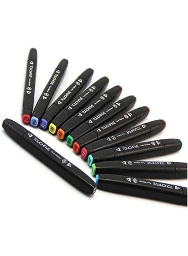 TOUCH 80 Colored Alcohol Markers Set Dual Tip Art Pens for Drawing Sketching  Anime and Adult Coloring Books Includes Black Storage Bag - Image 2