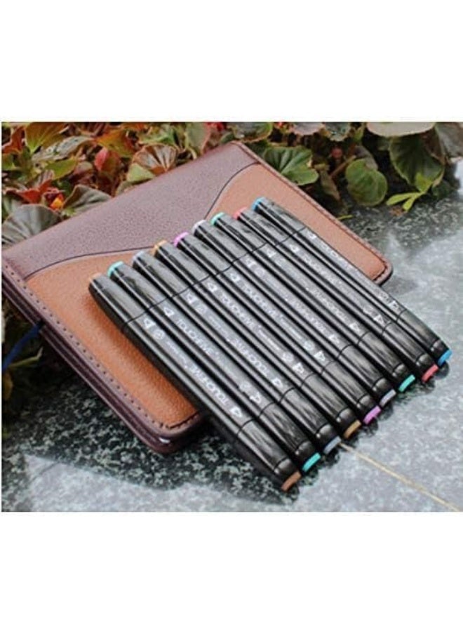 TOUCH 80 Colored Alcohol Markers Set Dual Tip Art Pens for Drawing Sketching  Anime and Adult Coloring Books Includes Black Storage Bag - Image 4