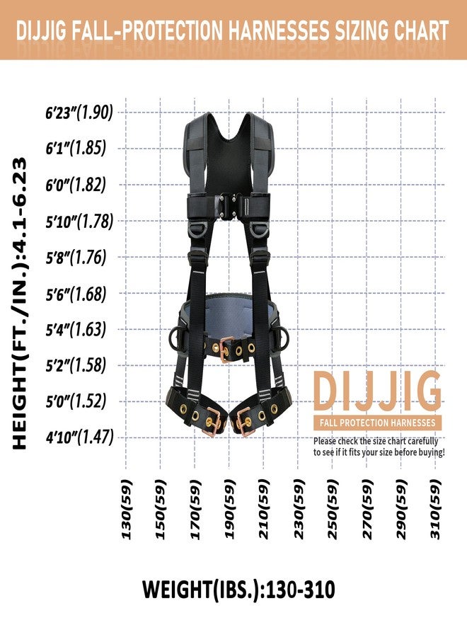 DIJJIG Construction Safety Harness, Motorcycle Seatbelt Style, Large Size, Black - Image 5