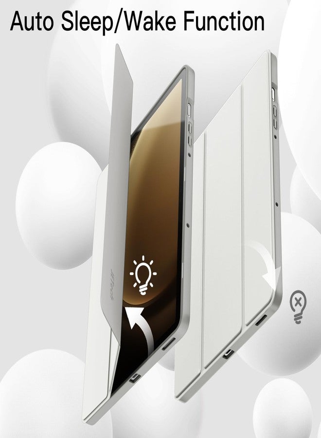 JETech Case for Samsung Galaxy Tab S10 Lite / S10 FE / S9 FE 10.9-Inch with S Pen Holder, Soft TPU Tri-Fold Stand Protective Tablet Cover, Support S Pen Charging, Auto Wake/Sleep (Silver) - Image 5