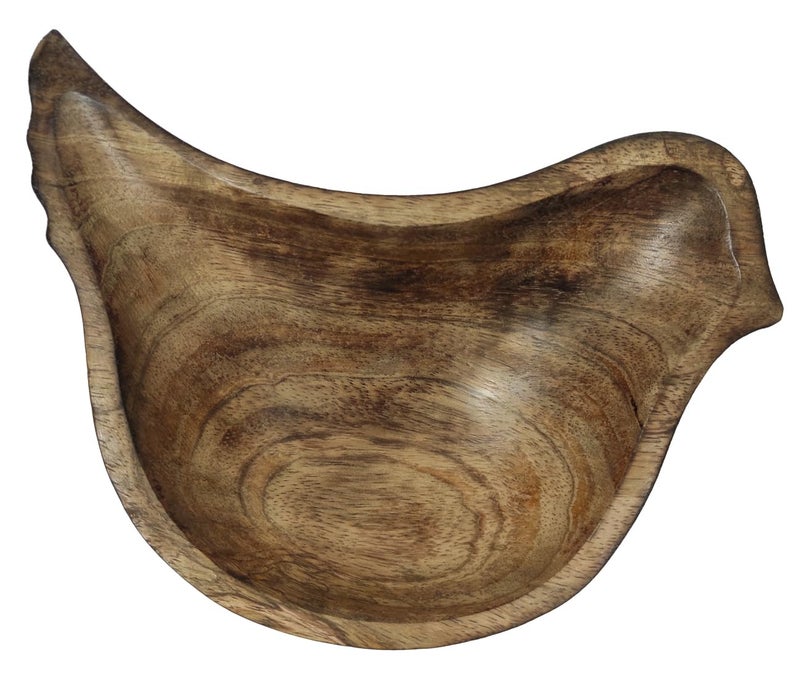 Purpledip Wooden Serving Tray/Platter 'Sparrow On My Table': Small Plate for Snacks, Cookies, Fruits Or Aftermints (11291) - Image 1