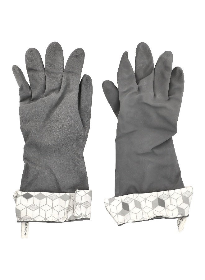 Full Circle, Splash Patrol™, Natural Latex Cleaning Gloves, S/M, Grey, 1 Pair - Image 3