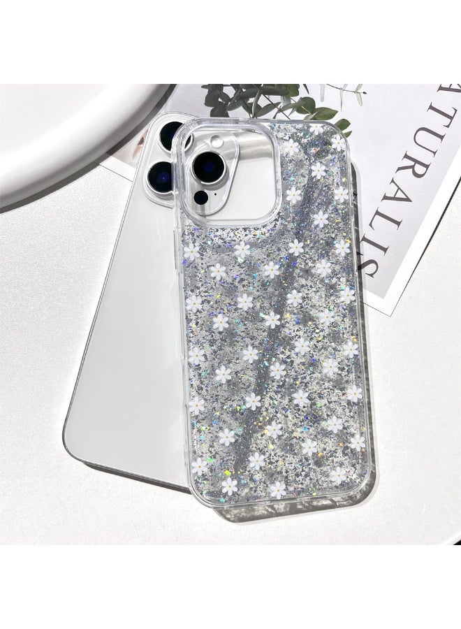 NIBEMINENT White Flowers Protective TPU Case Cover For iPhone 16 Clear - Image 1