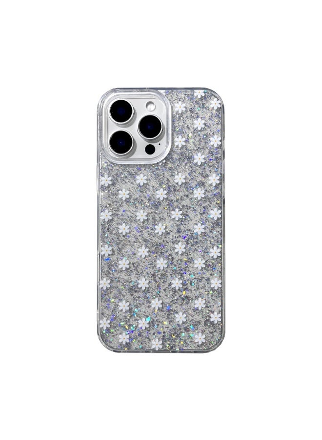 NIBEMINENT White Flowers Protective TPU Case Cover For iPhone 16 Clear - Image 2