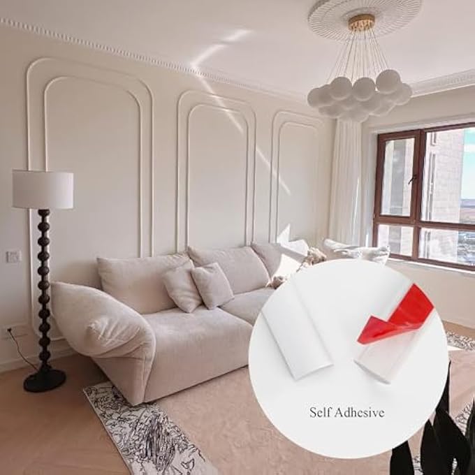 0.79IN*10FT SEMI-CIRCULAR FLEXIBLE PEEL ANDSTICK TRIM MOLDING TRIM FOR BACKSPLASH TILE, EDGE, WALLS.BORDERS, LATTICE WINDOW, FLEXIBLE AND SELFADHESIVE TRIM.WHITE (SEMI-CIRCLE-0.79N) - Image 3