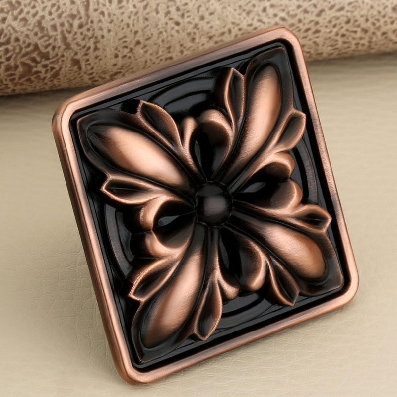 Indeed Square Shape knob Shape Antique Cabinet DrawersWardrobeKitchen Door Pull Handle Knobs Copper Antique