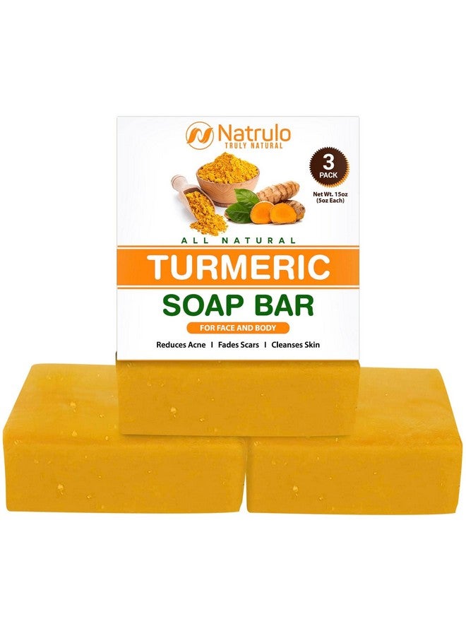 Natrulo Natural Turmeric Soap Bar For Face & Bodyturmeric Skin Brightening Soap For Dark Spots Intimate Areas Underarmsturmeric Face Wash Reduces Acne Fades Scars & Cleanses Skin5Oz Turmeric Bars  - Image 1
